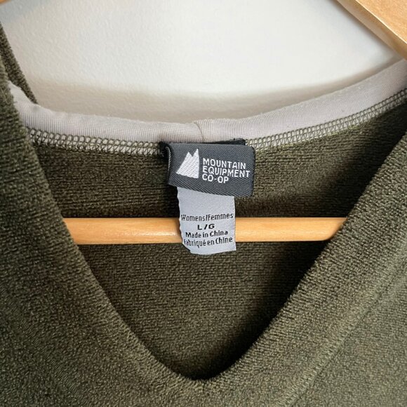 Mountain Equipment Co-Op. Hooded Sweater. Olive Green. Size L (Fits M). Womens - Picture 4 of 6